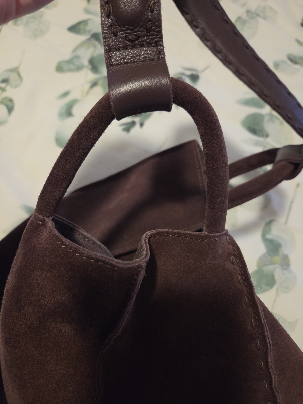 The Sak Los Feliz Large Tote Suede Hobo Bag in Dark Brown - Picture 5 of 16